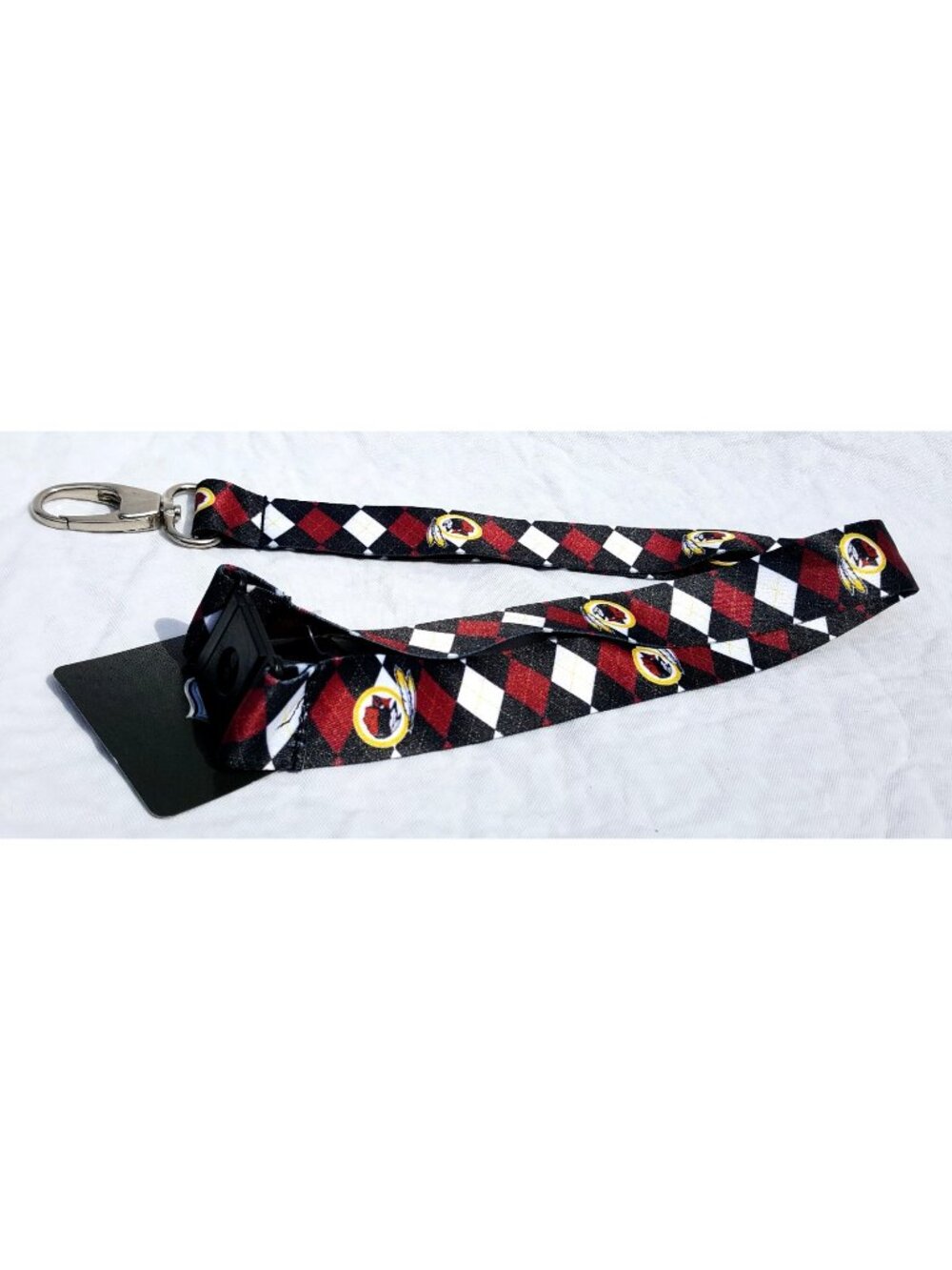 Washington Redskins Lanyard Keychain Argyle Reversible with Clip New NFL